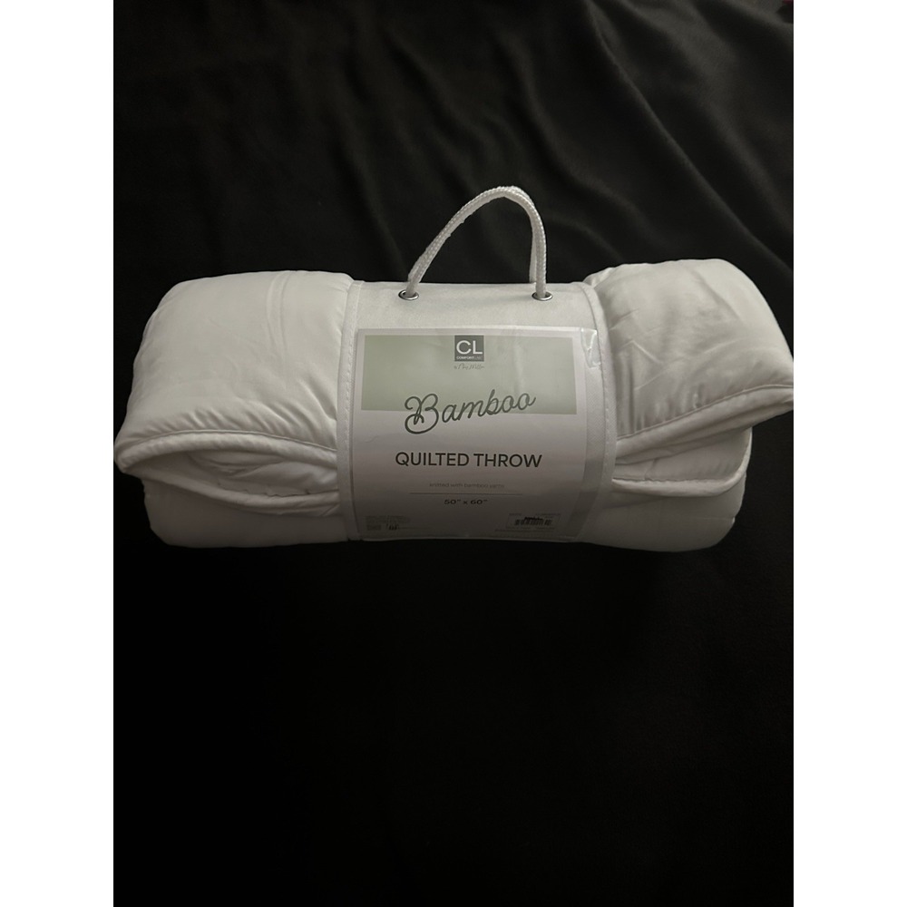 Comfort Lab Bamboo Quilted Throw Blanket 50x60 White New In Package Cozy Home